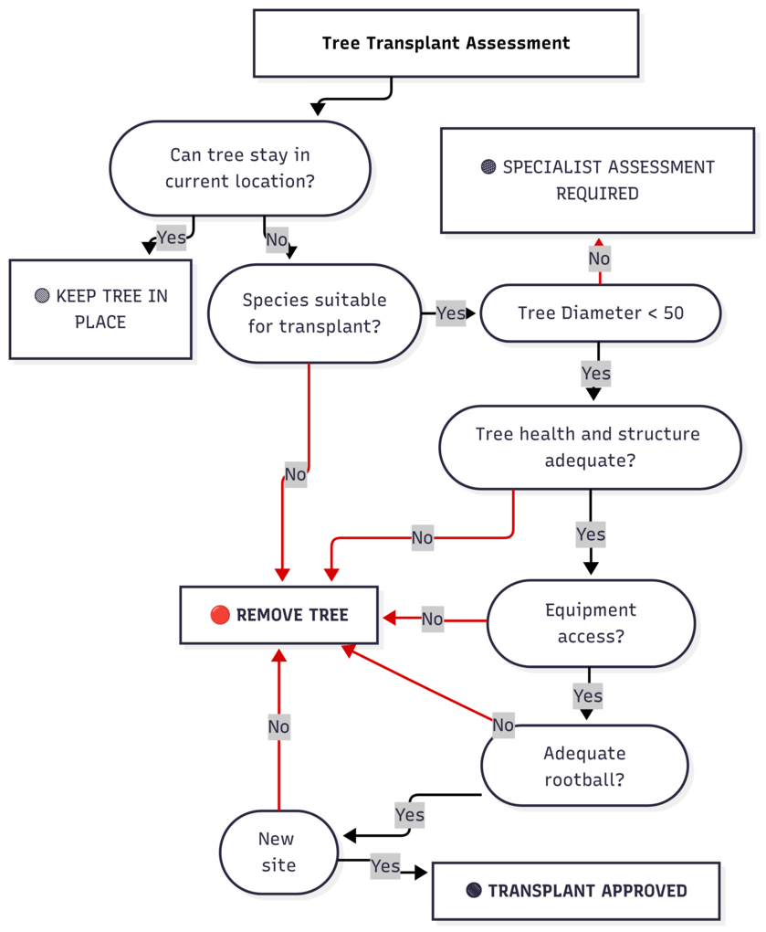 Example Tree Transplanting Flowchart Tree transplanting flowchart
